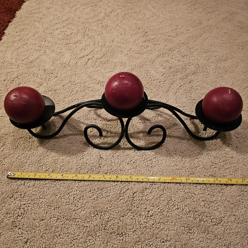 Southern Living at Home RED MOUNTAIN Iron Triple Swirl Candle Holder 40076